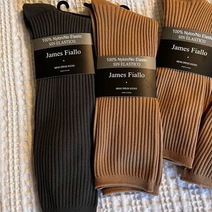 James Fiallo Men’s Dress Socks Ribbed Crew Size 10–13 New , 4 Pairs